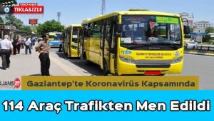 Gaziantep'te Koronavirüs Kapsamında 114 Araç Trafikten Men Edildi