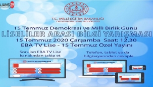Liseliler Arası Bilgi Yarışması 15 Temmuz'da Yapılacak