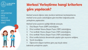 Merkezi Yerleştirme hangi kriterlere göre yapılacak?