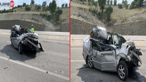 Tıra Çarpan Otomobil Hurdaya Döndü; 3 Ağır Yaralı