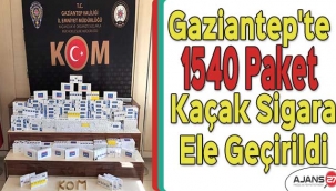 Gaziantep'te 1540 paket kaçak sigara ele geçirildi