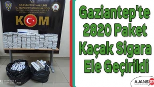 Gaziantep'te 2820 paket kaçak sigara ele geçirildi