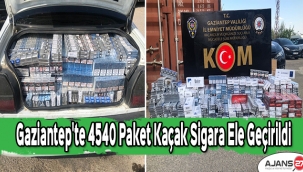 Gaziantep'te 4540 paket kaçak sigara ele geçirildi