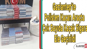Gaziantep'te polisten kaçan araçta çok sayıda kaçak sigara ele geçirildi