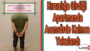 Hırsızlığa girdiği apartmanda asansörde kalınca yakalandı