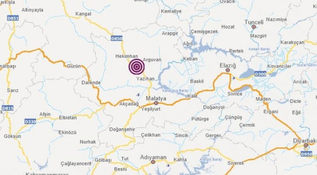 Malatya'da 4,1 büyüklüğünde deprem