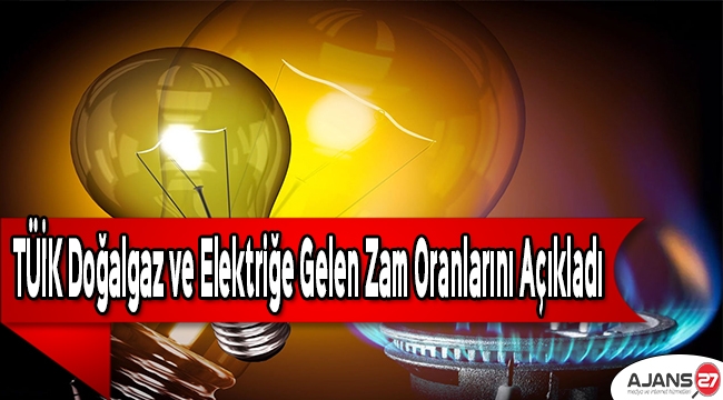 TÜİK doğalgaz ve elektriğe gelen zam oranlarını açıkladı