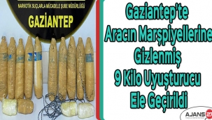 Gaziantep’te aracın marşpiyellerine gizlenmiş 9 kilo uyuşturucu ele geçirildi