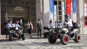 Gaziantep'te yeni nesil elektrikli scooter ve atv motosikletli güvenlik görevlileri
