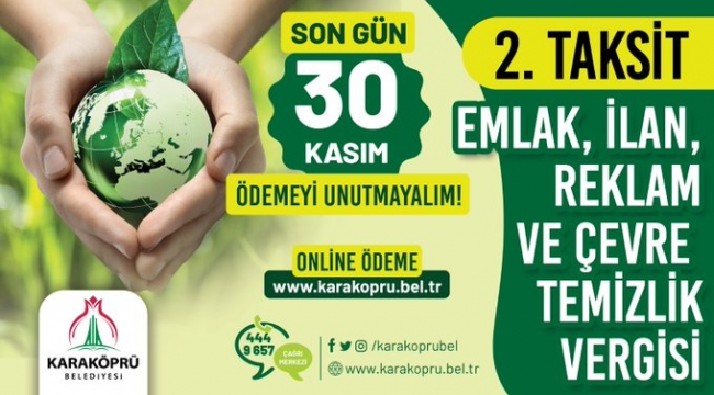 Karaköprü Belediyesi'nden vergi uyarısı