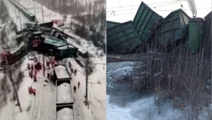 Rusya'da tren kazası: 25 vagon raydan çıktı