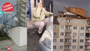 Gaziantep'te şiddetli fırtınada bir kadın 4 kattan düştü