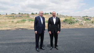 Cumhurbaşkanı Erdoğan, Azerbaycan Cumhurbaşkanı Aliyev ile Fuzuli’de bir araya geldi