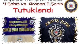 Nevşehir'de 19 şahsa Adli işlem Yapıldı, 4 Şahıs ve Aranan 5 Şahıs Tutuklandı