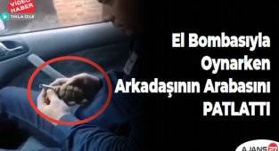 El Bombasıyla oynadı arkadaşının arabasını PATLATTI