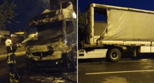 Şanlıurfa'da hareket halinde TIR bir anda yandı