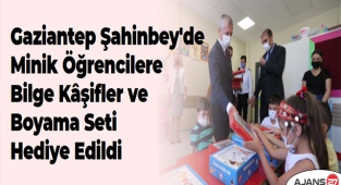 Gaziantep Şahinbey'de Minik Öğrencilere Bilge Kâşifler Ve Boyama Seti Hediye Edildi