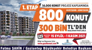 Gaziantep'te 14 Bin Konut için Ön Talep Toplanmaya Başladı