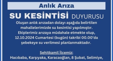 Gaziantep'te Anlık Arıza Nedeniyle Su Kesintisi